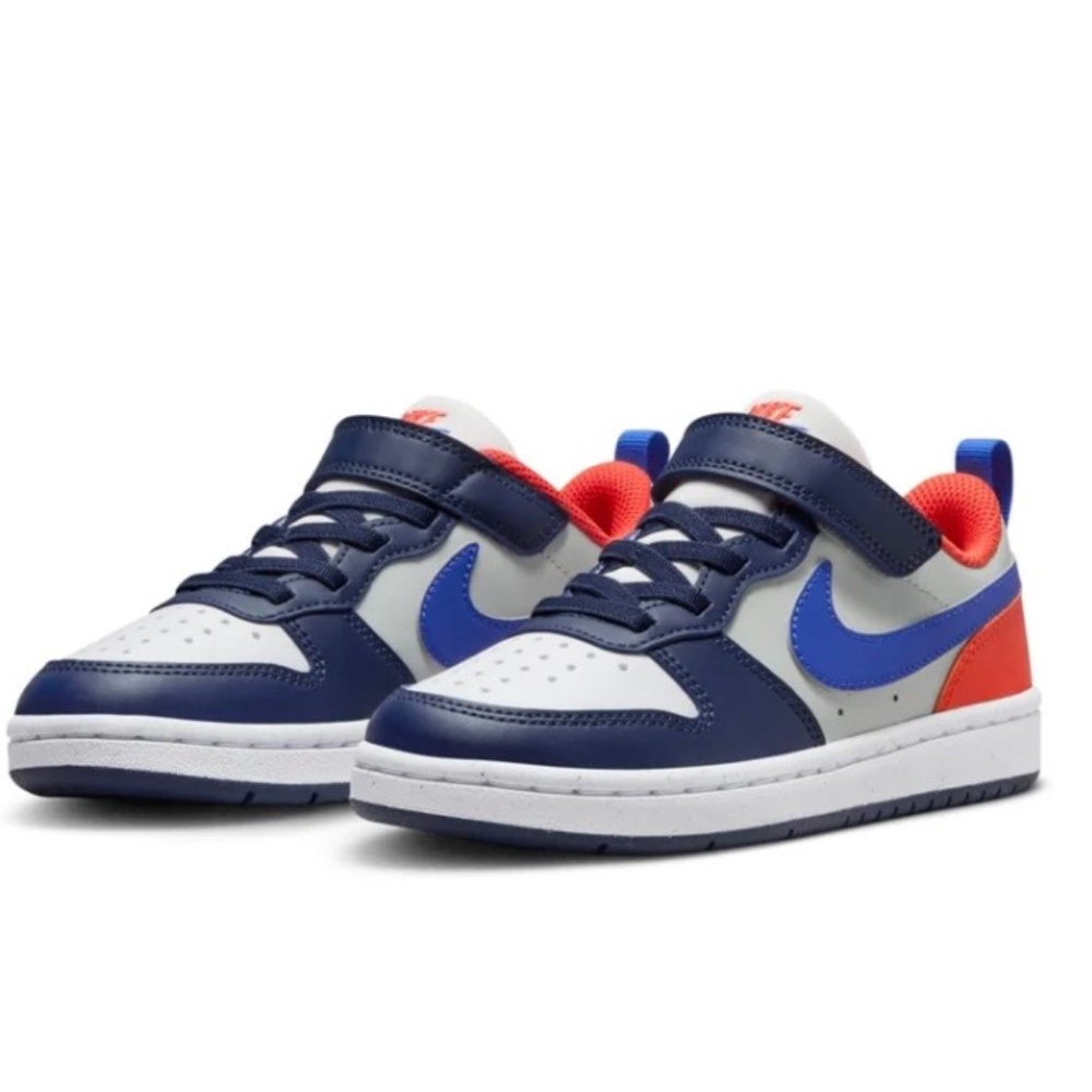 Nike Air Force 1 Low White Blue Orange Kids Sneakers Size 1